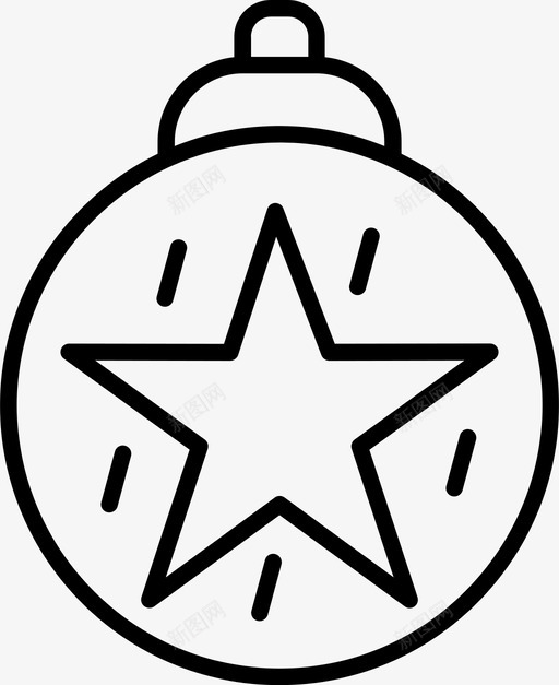 圣诞饰品球星星图标svg_新图网 https://ixintu.com 圣诞 星星 饰品