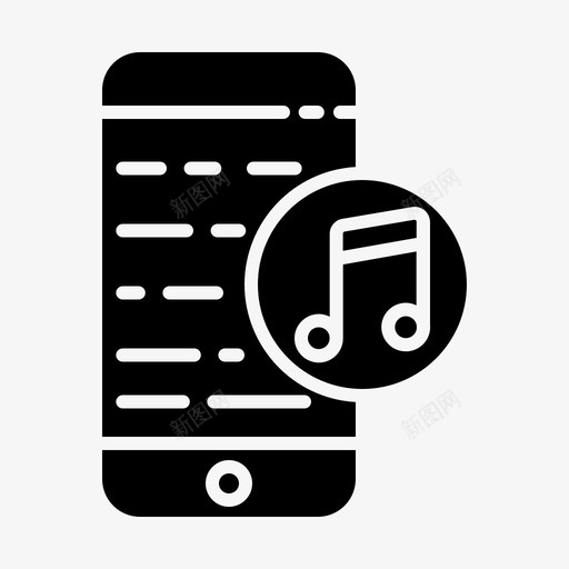 手机音乐歌曲图标svg_新图网 https://ixintu.com 手机 歌曲 音乐