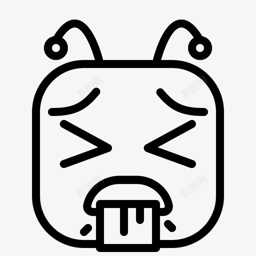 噱头表情生病图标svg_新图网 https://ixintu.com 呕吐 噱头 生病 表情