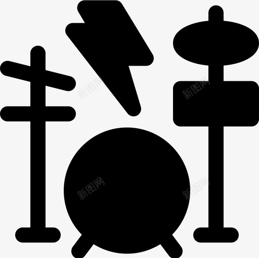 鼓摇滚乐19填充图标svg_新图网 https://ixintu.com 填充 摇滚乐