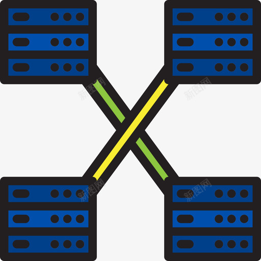 同步数据库和云3线颜色图标svg_新图网 https://ixintu.com 同步 数据库 颜色