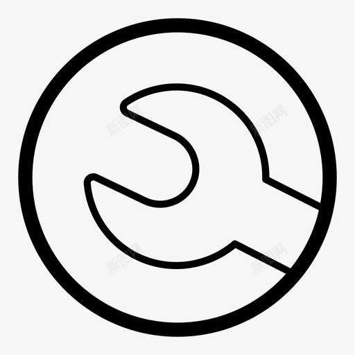 扳手结构设备图标svg_新图网 https://ixintu.com 修理 工具 扳手 结构 设备 设置