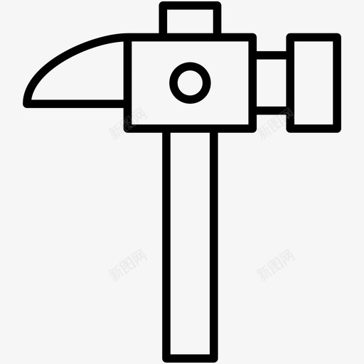 锤子建筑工具钉子固定器图标svg_新图网 https://ixintu.com 家庭改善线向量图标集 建筑工具 钉子固定器 钉子锤 锤子
