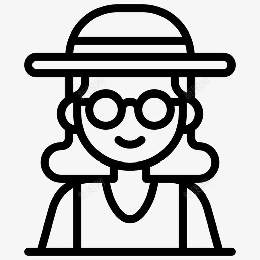 女游客度假旅游和旅游图标svg_新图网 https://ixintu.com 度假 旅游 旅游线路 旅行者 游客