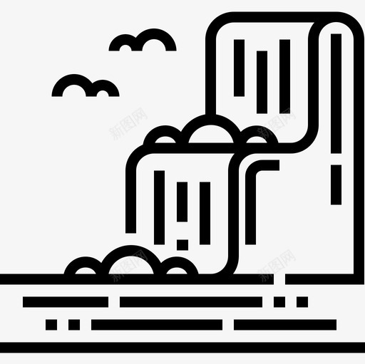 瀑布景观55线性图标svg_新图网 https://ixintu.com 景观 瀑布 线性