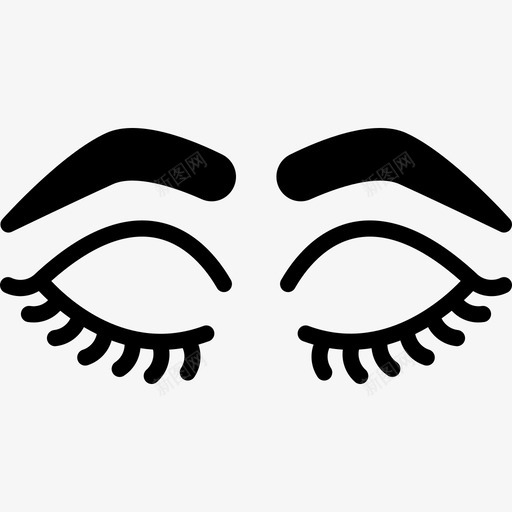 用睫毛和眉毛闭上眼睛睫毛女性气质图标svg_新图网 https://ixintu.com 化妆 女性 气质 眉毛 眼睛 睫毛 闭上 魅力