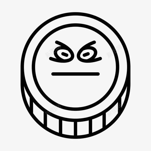 硬币愤怒表情图标svg_新图网 https://ixintu.com 令牌 感觉 愤怒 硬币 表情