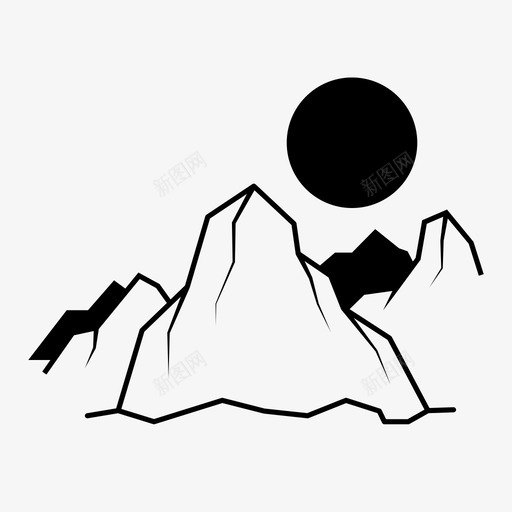 高山攀登自然图标svg_新图网 https://ixintu.com 攀登 自然 高山