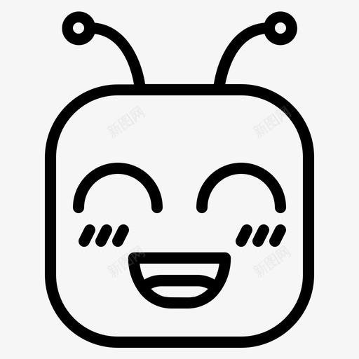 脸红表情害羞图标svg_新图网 https://ixintu.com 害羞 脸红 表情