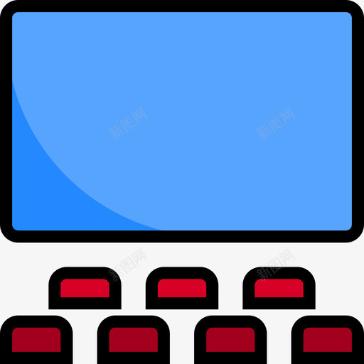 观众电影院74线性颜色图标svg_新图网 https://ixintu.com 电影院 线性 观众 颜色