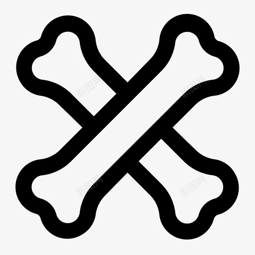 骨头身体部分交叉骨图标svg_新图网 https://ixintu.com 交叉 医疗 危险 器官 身体 部分 骨头
