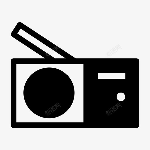 收音机天线电子设备图标svg_新图网 https://ixintu.com 固态 图标 天线 扬声器 接收器 收音机 电子设备