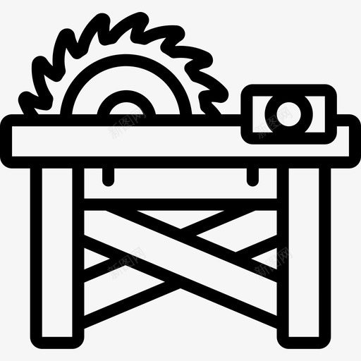 锯木厂木工4线性图标svg_新图网 https://ixintu.com 木工 线性 锯木厂