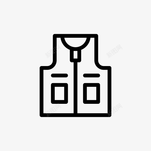钓鱼背心野营布料图标svg_新图网 https://ixintu.com 布料 户外 户外活动性质 野营 钓鱼背心