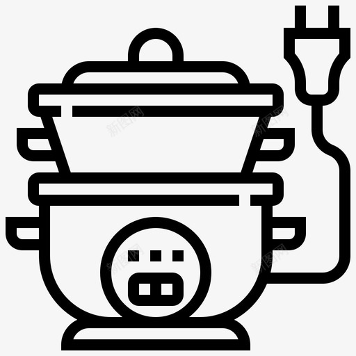 电饭锅厨房蒸锅图标svg_新图网 https://ixintu.com 厨房 工具 电饭锅 蒸锅