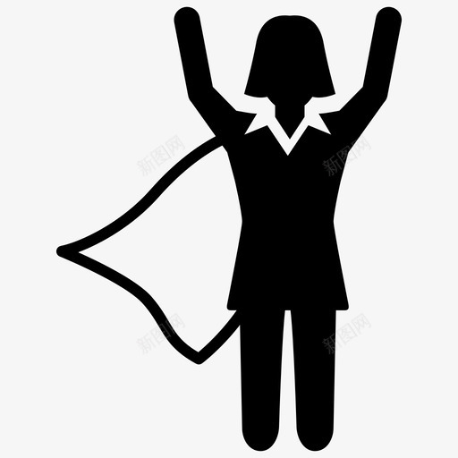 女商人英雄成功图标svg_新图网 https://ixintu.com 事业 女商人 成功 英雄 超级英雄