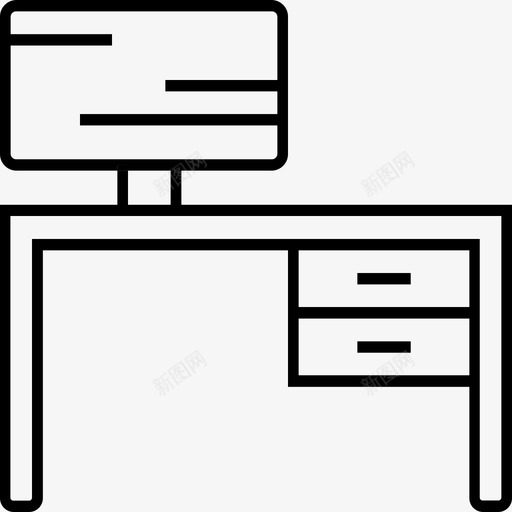 桌子家具家居生活图标svg_新图网 https://ixintu.com 办公室 办公桌 家具 家居生活 家庭生活 桌子
