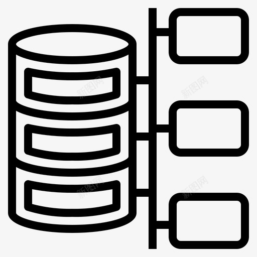 数据库数字信息图标svg_新图网 https://ixintu.com 互联网 信息 在线 大纲 工作 技术 数字 数据库 营销