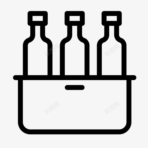 瓶子托盘酒精饮料图标svg_新图网 https://ixintu.com 瓶子托盘 葡萄酒 酒精 食物线符号图标 饮料