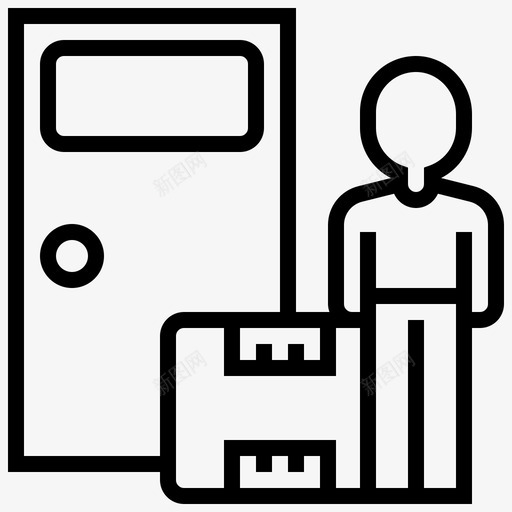 送货上门送货员包裹图标svg_新图网 https://ixintu.com 包裹 服务 送货上门 送货员 送货路线1