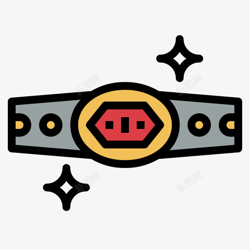腰带泰拳3线颜色图标svg_新图网 https://ixintu.com 泰拳 腰带 颜色