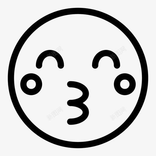 吻表情感情图标svg_新图网 https://ixintu.com 吻 感情 笑脸 表情