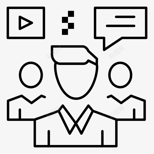 用户聊天讨论图标svg_新图网 https://ixintu.com 小组 数字营销 用户 聊天 视频 讨论