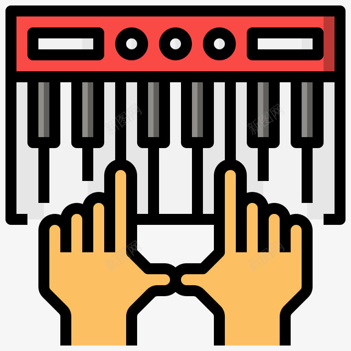 合成器音乐81线性颜色图标svg_新图网 https://ixintu.com 合成器 线性 音乐 颜色