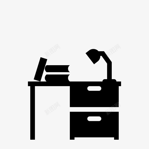 书桌家具家图标svg_新图网 https://ixintu.com 书桌 内部 室内 家具 雕文