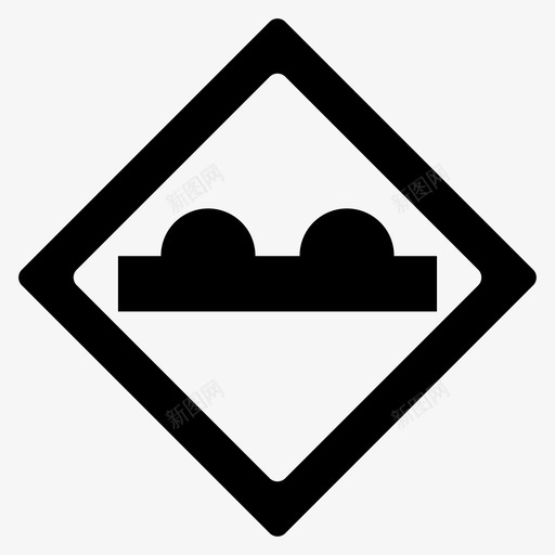颠簸道路说明减速带图标svg_新图网 https://ixintu.com 交通标志 减速 警告 说明 轨道 道路 颠簸