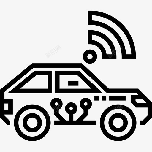 智能汽车智能城市14直线型图标svg_新图网 https://ixintu.com 城市 智能 汽车 直线 线型
