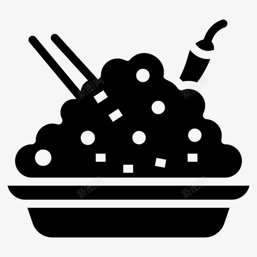煮饭碗煮饭烹饪图标svg_新图网 https://ixintu.com 一组 图标 字形 烹饪 煮饭 食物 饭碗