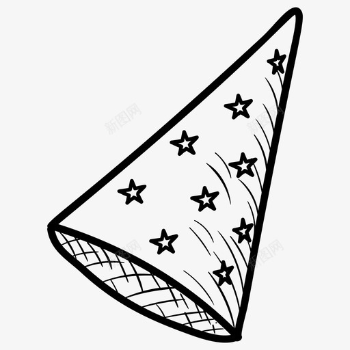 生日帽锥形帽头饰图标svg_新图网 https://ixintu.com 图标 头饰 派对 生日 锥形