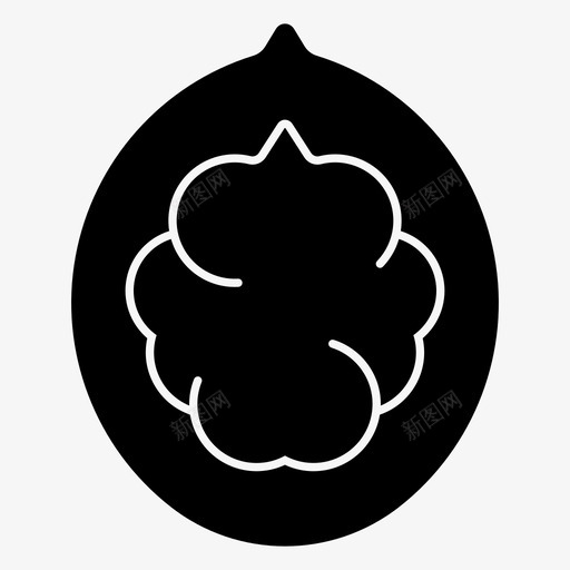 核桃水果仁图标svg_新图网 https://ixintu.com 坚果 核桃 水果 种子
