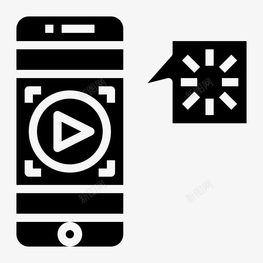 智能手机通讯社交媒体图标svg_新图网 https://ixintu.com youtubersolid 技术 智能手机 社交媒体 通讯