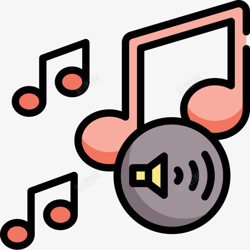 音乐第7乐章线性色彩图标svg_新图网 https://ixintu.com 乐章 线性 色彩 音乐