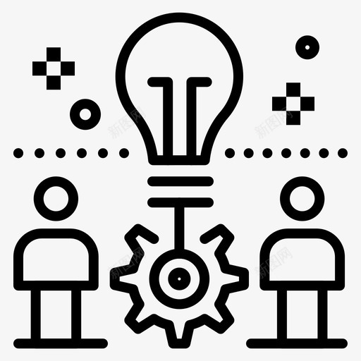团队灯泡想法图标svg_新图网 https://ixintu.com 人才 团队 想法 灯泡 管理 解决方案 设置