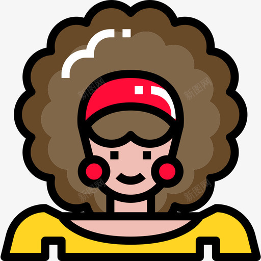 AfroAvatar69线性颜色图标svg_新图网 https://ixintu.com Afro Avatar 线性 颜色