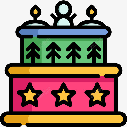 蛋糕新年20线形颜色图标svg_新图网 https://ixintu.com 新年 线形 蛋糕 颜色