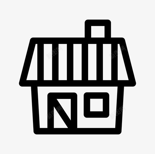 房子地方直线图标svg_新图网 https://ixintu.com 地方 房子 直线