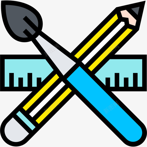 图形工具网页和平面1线颜色图标svg_新图网 https://ixintu.com 图形 工具 平面设计 网页 颜色