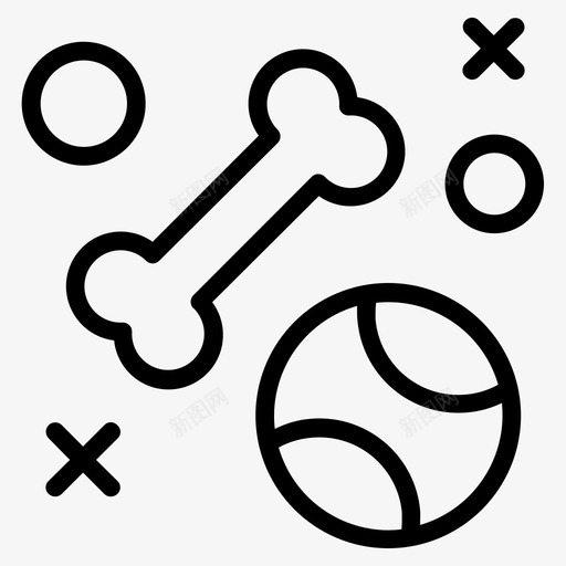 玩具动物骨头图标svg_新图网 https://ixintu.com 兽医 动物 护理 玩具 食物 骨头
