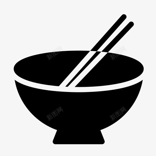碗棒吃食物图标svg_新图网 https://ixintu.com 吃 碗棒 食物 食物线字形图标 饭