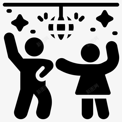情侣舞跳舞的人迪斯科图标svg_新图网 https://ixintu.com 俱乐部舞 情侣舞 派对 派对庆祝字形矢量图标集 跳舞的人 迪斯科