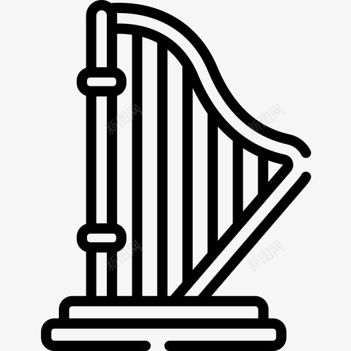 竖琴风景艺术29线性图标svg_新图网 https://ixintu.com 竖琴 线性 风景艺术29