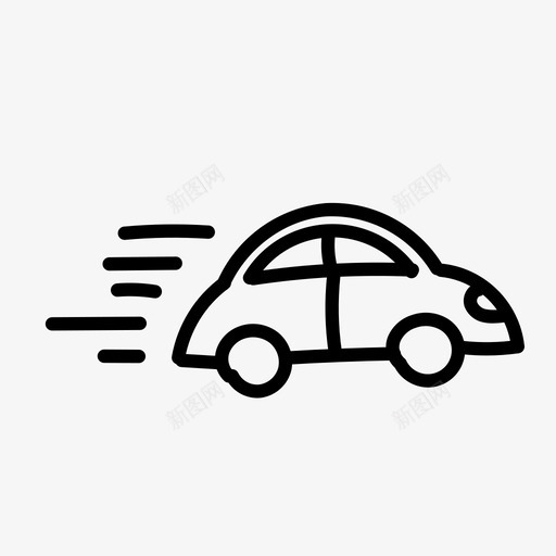 汽车卡通手绘图标svg_新图网 https://ixintu.com 卡通 手绘 汽车 速度