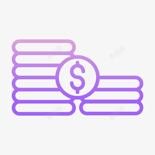 硬币货币13轮廓渐变图标svg_新图网 https://ixintu.com 硬币 货币13 轮廓渐变
