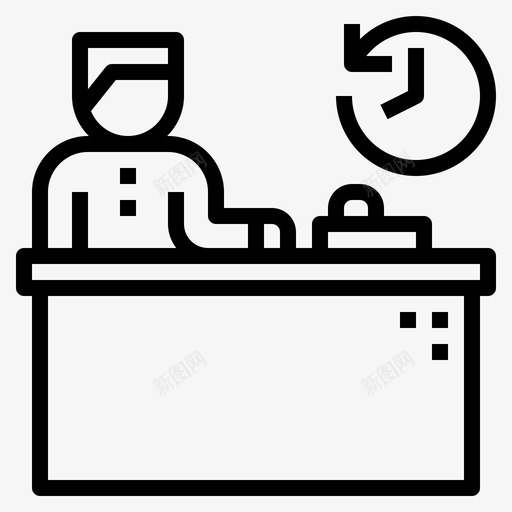 接待预订前台图标svg_新图网 https://ixintu.com 前台 员工 接待 概述 设施 酒店 预订