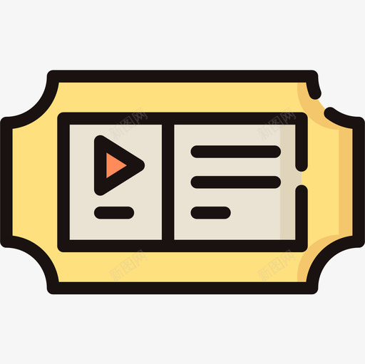 票电影院80线颜色图标svg_新图网 https://ixintu.com 电影院 颜色