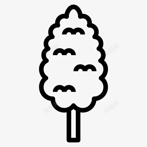 柏树植物自然图标svg_新图网 https://ixintu.com 柏树 树木 植物 自然
